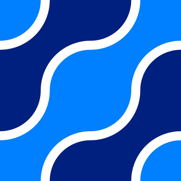 Retro Pattern 5: A retro pattern in a 1970's style in navy, blue and white.