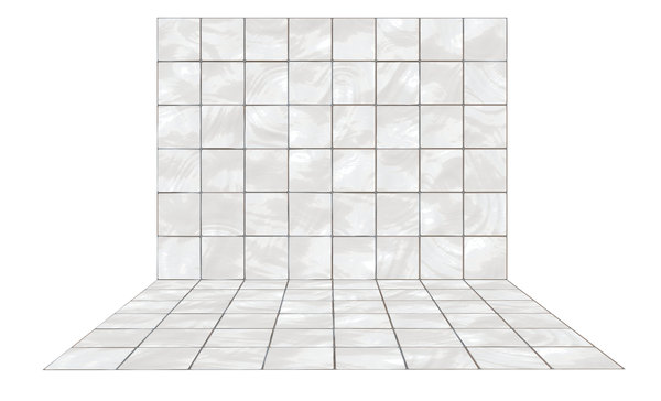 velho palco de azulejos brancos: 