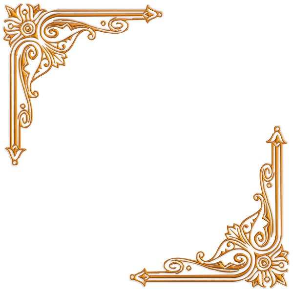 Golden Ornate Border 15: A golden ornate border or frame on a plain white background. Very elegant and old fashioned in a classic style. You may prefer this:  http://www.rgbstock.com/photo/nvi0UW8/Golden+Ornate+Border+2  or this:  http://www.rgbstock.com/photo/nL3g19U/Golden+Vine