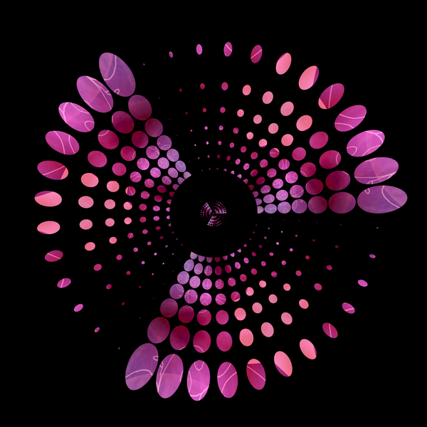 Graphic Burst on Black 2: A graphic burst or swirl against a black background.