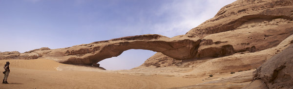 Sandstone bridge: Sandstone bridge in Wadi Rum desert, Jordan