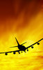 Airplane sunset illustration: illustration of an airplane in a sunset sky