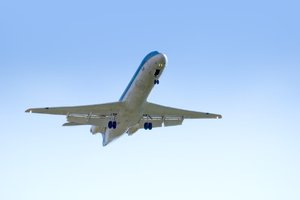 Airplane: Airplane in blue sky