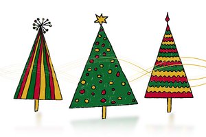 Christmas trees illustration: hand drawn Christmas trees