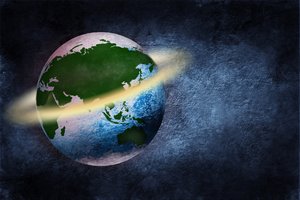 Our world: Earth in space illustration