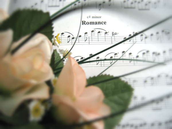 Romance: Soft focus on a romantic musical piece