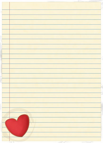 Valentines paper: Valentines blank lines paper illustration
