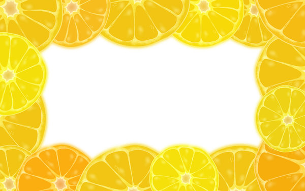 Citrus border: Lemon and oranges border illustration